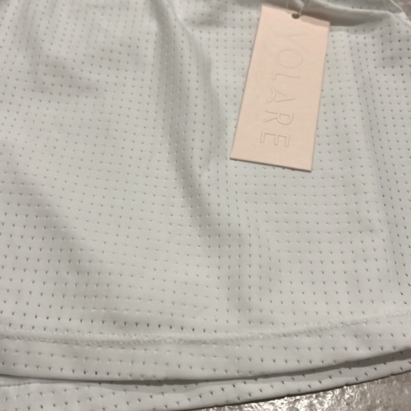 Volare White Serve It Up Mesh Tennis Pickleball Athletic Skirt Skort NWT - Picture 9 of 14